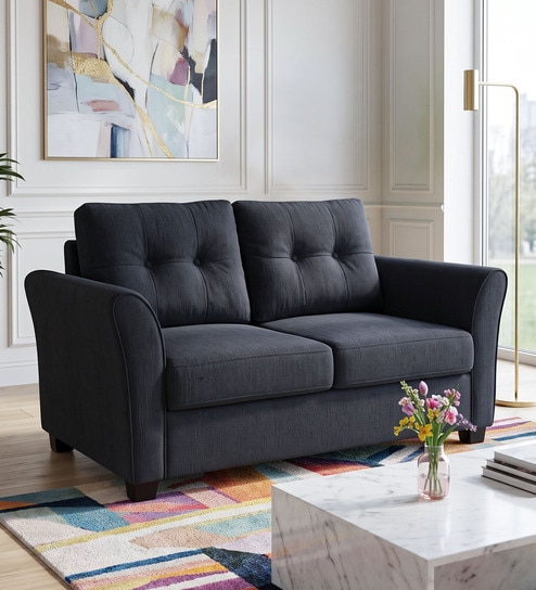 Tochi Fabric 2 Seater Sofa In Grey Colour