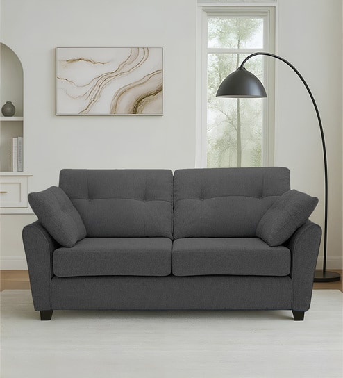 Tochi Fabric 2 Seater Sofa In Grey Colour