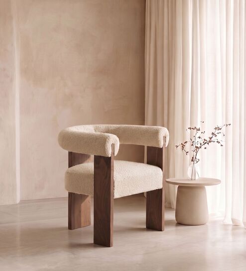 Toervyn Sculpt Lounge Chair In White Colour