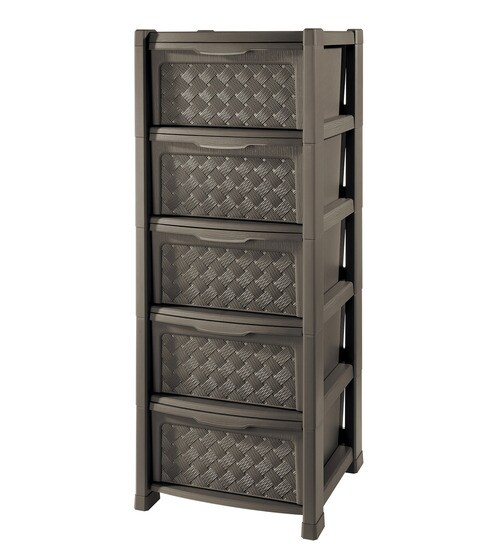 Buy Tontarelli Arianna Ash Plastic 5 Drawer Storage Unit Online