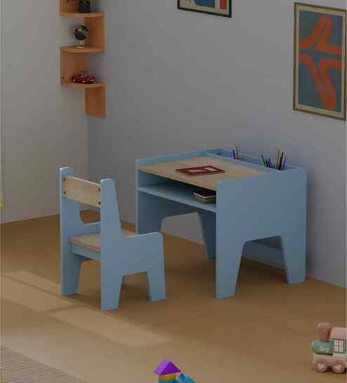Topolino Toddler Activity Table & Chair in Light Blue Colour