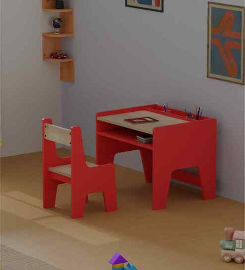 Topolino Toddler Activity Table & Chair in Red Colour