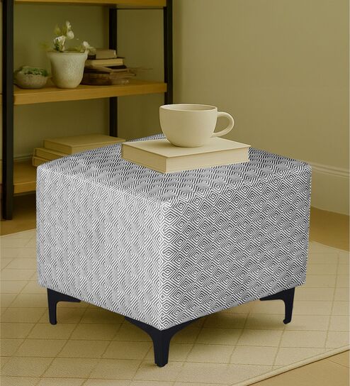 Tornado Fabric Pouffe In Prism Graphite Colour