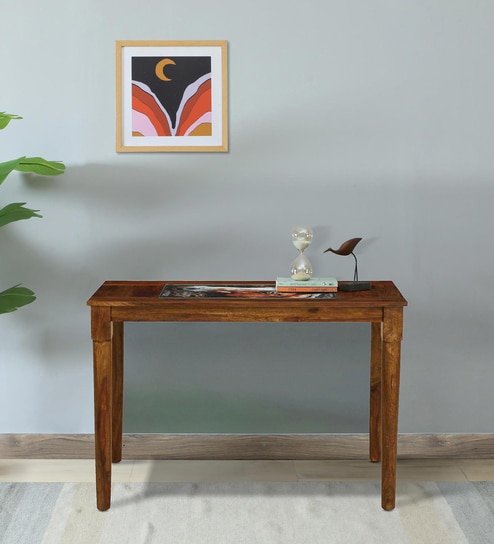 Toscano Sheesham Wood Console Table In Provincial Teak Finish