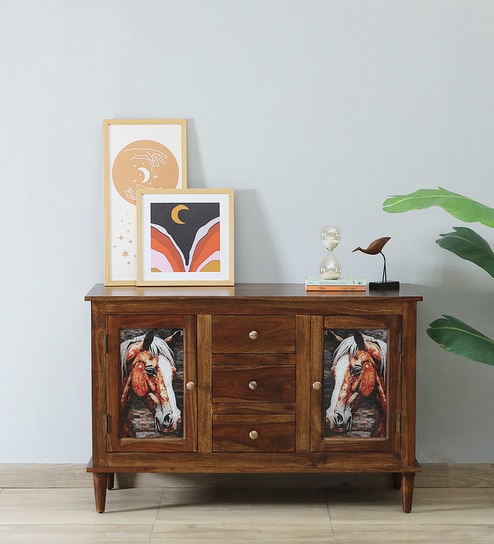 Toscano Sheesham Wood Sideboard In Provincial Teak Finish