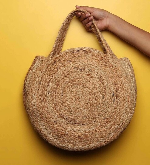 Tote Bag | Jute Hand Bag | Round Tote Bag | Beach Bag | Woven Bag