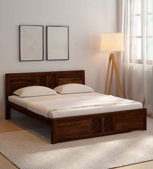 Tourconing Sheesham Wood King Size Bed In Provincial Teak Finish