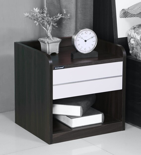 Toya Night Stand in Oak & Walnut Finish