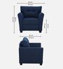 Tochi Fabric 1 Seater Sofa In Blue Colour