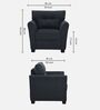 Tochi Fabric 1 Seater Sofa In Grey Colour