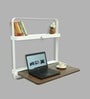 Tokyo Eco Foldable Wall Mounted Study table in White & Dark Oak Finish