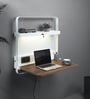 Tokyo Foldable Wall Mounted Study table in White & Dark Oak Finish