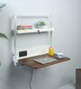 Tokyo Foldable Wall Mounted Study table in White & Dark Oak Finish