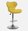 Tokyo Leatherette Bar Stool In Yellow Colour With Swivel
