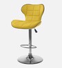 Tokyo Leatherette Bar Stool In Yellow Colour With Swivel