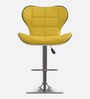 Tokyo Leatherette Bar Stool In Yellow Colour With Swivel