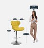 Tokyo Leatherette Bar Stool In Yellow Colour With Swivel