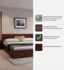 Tokyo Queen Size Bed In Sapele & Rustic Gold Colour