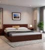 Tokyo Queen Size Bed In Sapele & Rustic Gold Colour
