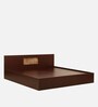 Tokyo Queen Size Bed In Sapele & Rustic Gold Colour