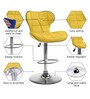Tokyo Leatherette Bar Stool In Yellow Colour With Swivel