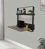 Tokyo Standard Wall Mounted Writing Table in Grey & Oakwood Finish