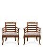 Toldeo Solid Wood Arm Chairs in Brown Colour (Set Of 2)