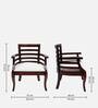 Toledo Solid Wood Arm Chairs in Brown Colour (Set Of 2)