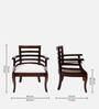 Toledo Solid Wood Arm Chairs in Brown Walnut Finish Set Of 2