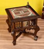 Toledo Teak Wood Bedside Table in Walnut Finish