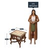 Toledo Teak Wood Bedside Table in Walnut Finish