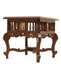 Toledo Teak Wood Bedside Table in Walnut Finish