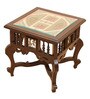 Toledo Teak Wood Bedside Table in Walnut Finish