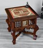 Toledo Teak Wood Bedside Table in Walnut Finish