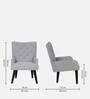 Toledo Velvet Full Back Lounge Chair In Ash Grey Colour With Foot Stool