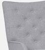 Toledo Velvet Full Back Lounge Chair In Ash Grey Colour With Foot Stool
