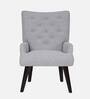 Toledo Velvet Full Back Lounge Chair In Ash Grey Colour With Foot Stool