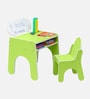 Tom Kids Activity Table & Chair Set In Green Finish