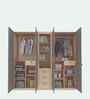 TomeTrove 4 Door Wardrobe In Grey and Beige Teak Finish