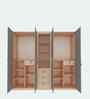TomeTrove 4 Door Wardrobe In Grey and Beige Teak Finish