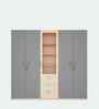 TomeTrove 4 Door Wardrobe In Grey and Beige Teak Finish