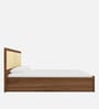 Tomoko Upholstered Queen Size Bed in Walnut Finish with Hydraulic Storage
