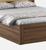 Tomoko Upholstered Queen Size Bed in Walnut Finish with Hydraulic Storage