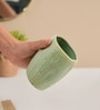 Teal Green Ceramic Oblong Wavetoothbrush Holder