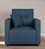 Topaz Fabric 1 Seater Sofa In Azure Blue Colour