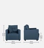 Topaz Fabric 1 Seater Sofa In Azure Blue Colour