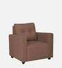Topaz Fabric 1 Seater Sofa In Husk Brown Colour