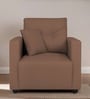 Topaz Fabric 1 Seater Sofa In Husk Brown Colour