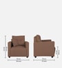 Topaz Fabric 1 Seater Sofa In Husk Brown Colour