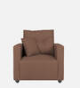 Topaz Fabric 1 Seater Sofa In Husk Brown Colour